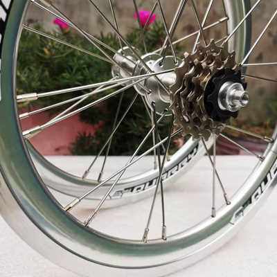 16寸外5速30mm自行车刀圈星芒轮组前2后4培林d5折叠单车改装349