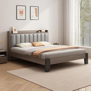 实木床1米8双人床1米5的床架家用卧室1.2米单人床出租房用小户型