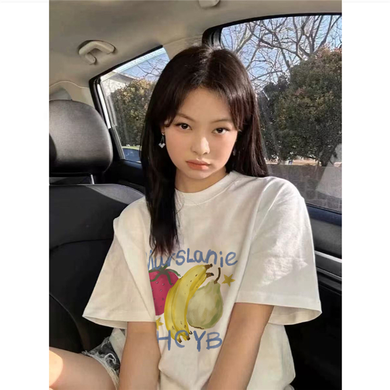 纯棉美式潮牌正肩白色短袖t恤女