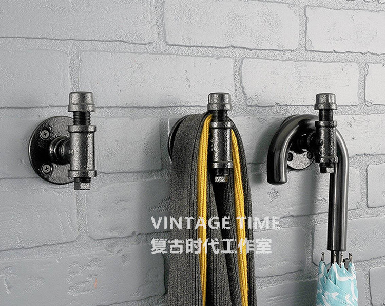工业风格复古水管挂钩 墙壁挂衣钩 金属铁艺挂钩