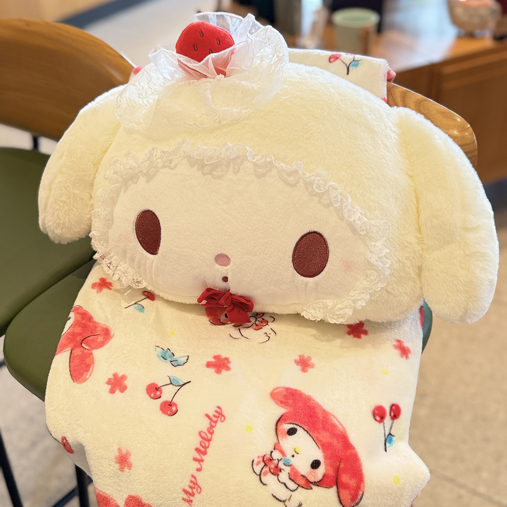 可爱卡通少女心毛绒抱枕被子两用空调毯办公室午睡枕头毯子二合一