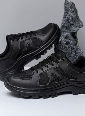 男鞋春季新式作训鞋黑色体能训练网面鞋透气户外徒步登山跑步鞋子