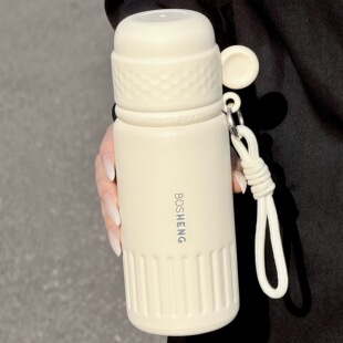 三饮保温杯女生高颜值水杯女新款2025带盖可爱学生316不锈钢杯子