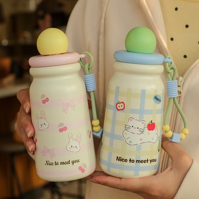 吸管保温杯2025新款女生高颜值便携外带吸管316不锈钢随手水杯子