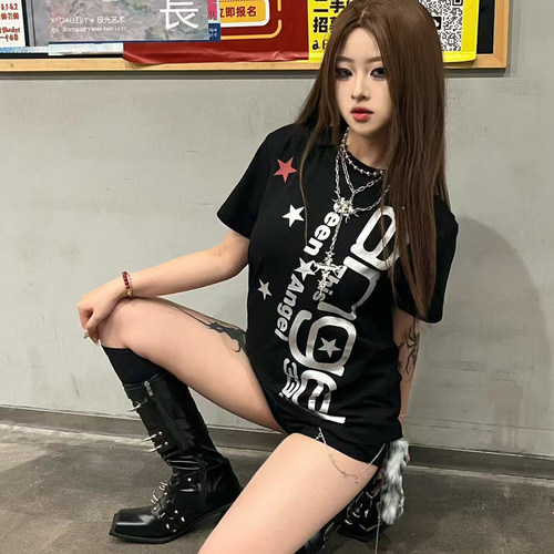 PASET星星印花凉感修身T恤