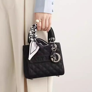 小香风真皮女包2025新款时尚百搭斜挎手提包戴妃包高级质感单肩包