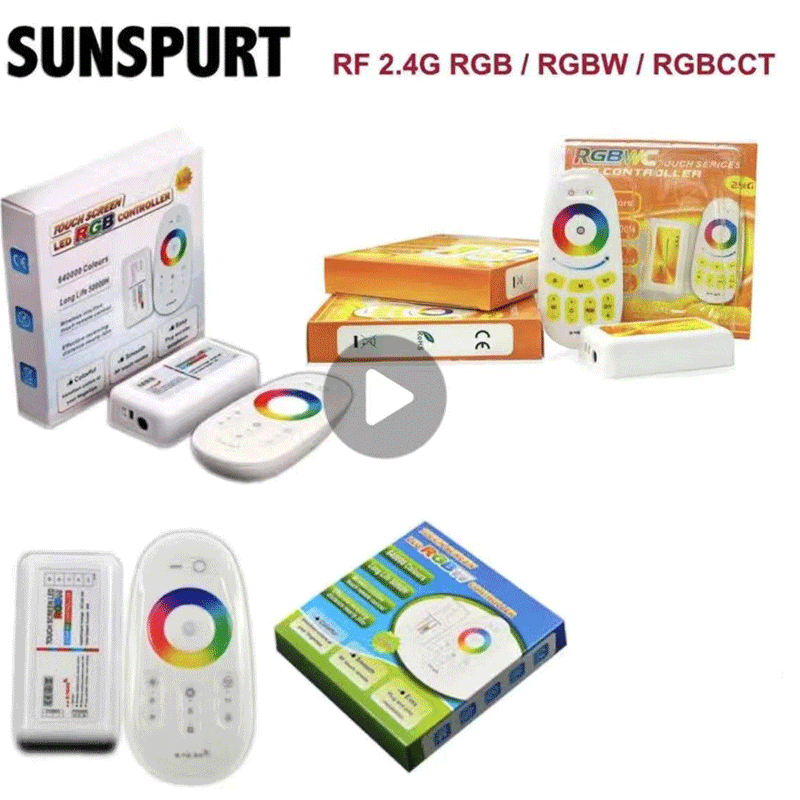 2.4g无线RGB七彩控制器RGBW调光器rgbcw触摸led灯条遥控器12v-24v