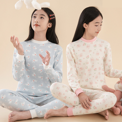 女大童中领春秋纯棉内衣套装儿童