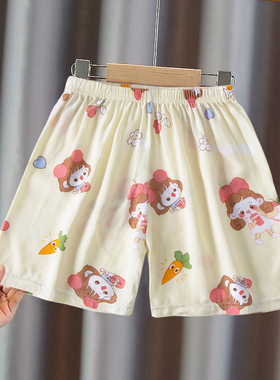 女童睡裤夏季儿童棉绸短裤人造棉裤子女孩夏天居家裤宝宝家居裤衩