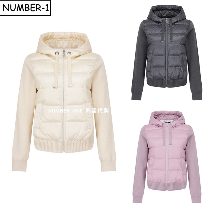 韩国代购st andrews高尔夫球服25年女冬连帽长袖鹅绒防风针织开衫