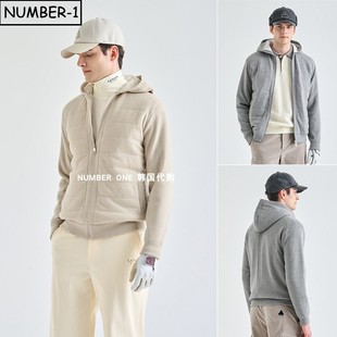 羊毛上衣 纯色徽标刺绣口袋连帽长袖 韩国代购 高尔夫球服25年男冬季