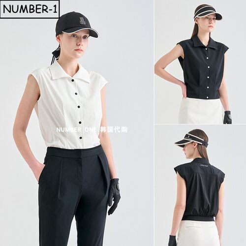 韩国代购高尔夫球服26年女夏季防紫外线吸湿速干凉感透气纯色上衣