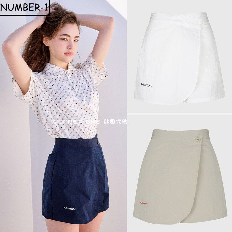 韩国代购kandini高尔夫球服25年女夏纯色舒适时尚不规则半身短裙
