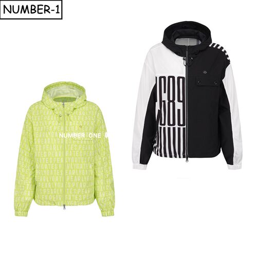 韩国代购pearly gates高尔夫球服26年女春季微笑徽标口袋连帽上衣