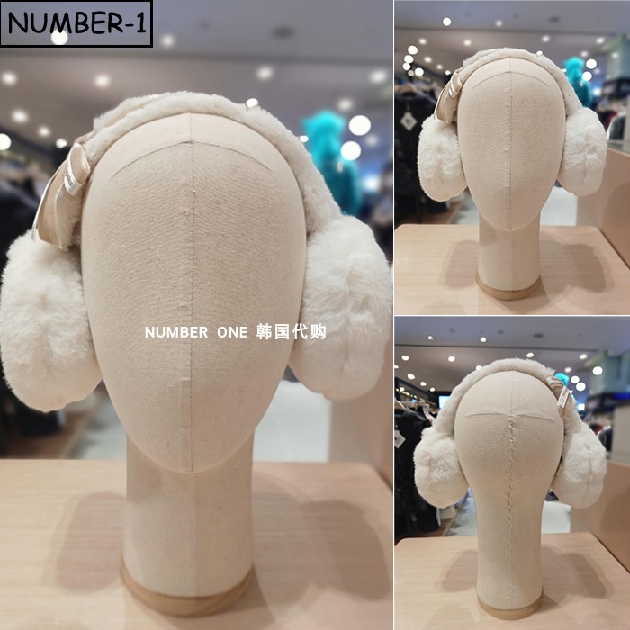 韩国代购pearly gates高尔夫配饰25年女冬微笑徽标毛绒绒保暖耳套