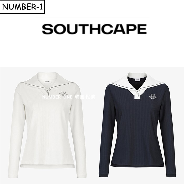 韩国代购southcape高尔夫球服26年女春防紫外线徽标长袖套头上衣