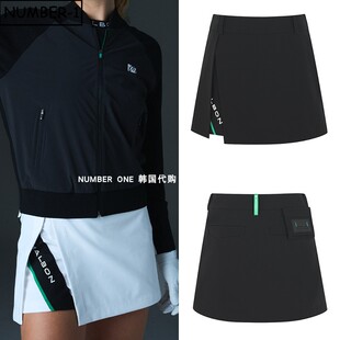 malbon高尔夫球服26年女春拼色徽标符号后拉链半身裙短裙 韩国代购