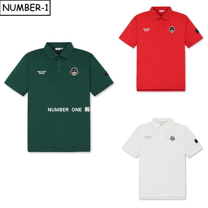韩国代购golden bear高尔夫球服26年男夏季徽标半纽扣翻领短袖T恤,运动服/休闲服装,高尔夫球服,淘宝优惠券,粉丝福利购,淘宝优惠卷