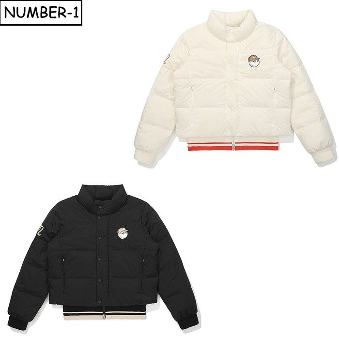 韩国代购malbon高尔夫球服25年女冬徽标图案拉链口袋长袖上衣外套