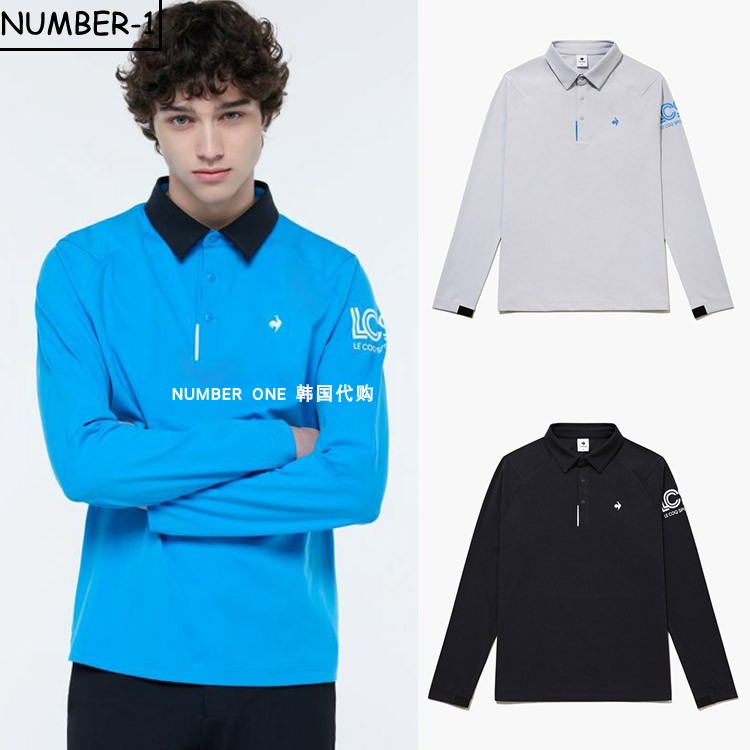 韩国代购LE COQ高尔夫球服25年男款秋冬柔软亲肤百搭纯色长袖上衣