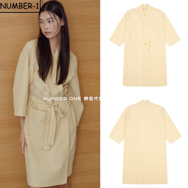 韩国代购MONDAY FLOW高尔夫球服24年女薄款柔软居家度假纯色浴袍