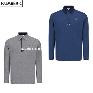 T恤 bunny高尔夫球服25年男秋徽标半纽扣翻领长袖 韩国代购 master