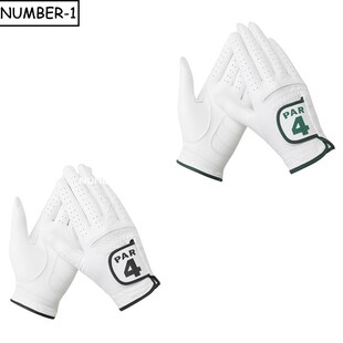 韩国代购golden bear高尔夫手套24年女春小熊刺绣图案羊皮双手套