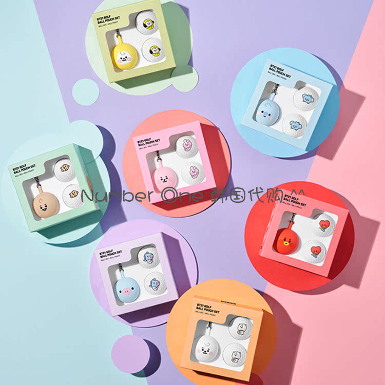 韩国直邮代购ins 高尔夫球套装卡通可爱配饰golf球盒小球包挂饰