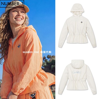 韩国代购golden bear高尔夫球服26年女春纯色徽标图案长袖连帽衫