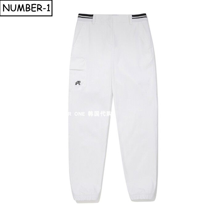 韩国代购malbon高尔夫球服26年女春拼色徽标符号侧口袋运动裤长裤