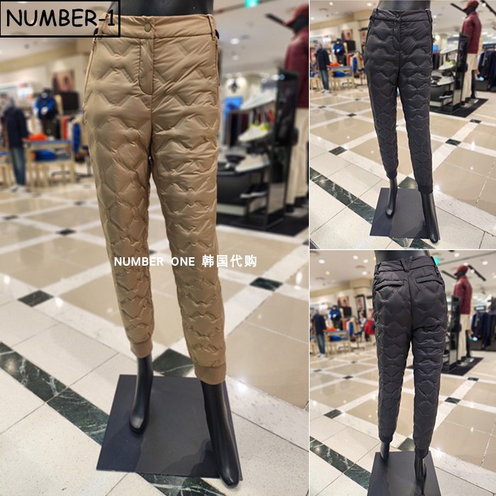 韩国代购master bunny高尔夫球服25年女冬徽标拉链口袋鹅绒慢跑裤