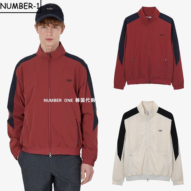 韩国代购APC高尔夫球服25年男款秋冬防风保暖时尚拉链夹克外套