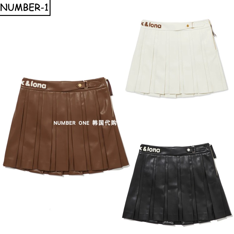 韩国代购MARK LONA高尔夫球服25年女冬时尚个性皮质运动半身短裙