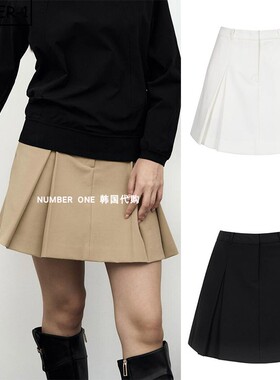 韩国代购ANELL高尔夫球服25年女款秋季纯色时尚个性百搭半身短裙