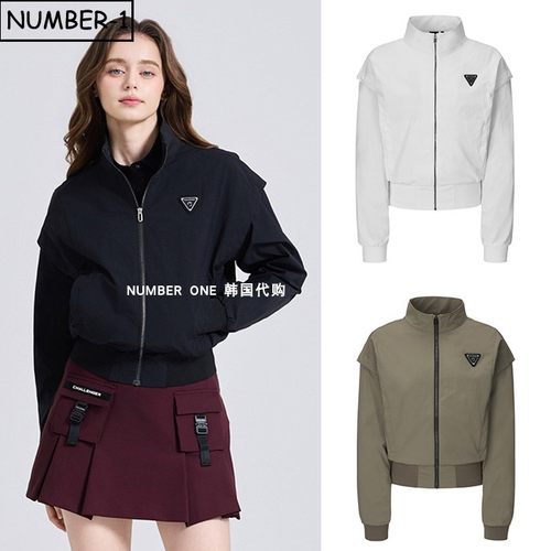 韩国代购challenger高尔夫球服25年女秋冬可拆卸袖子小高领夹克衫