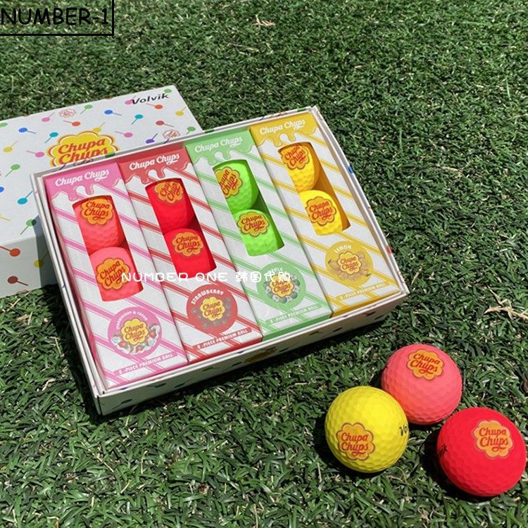 韩国代购Volvik ChupaChups高尔夫配饰23年ins荧光12球4色 套装