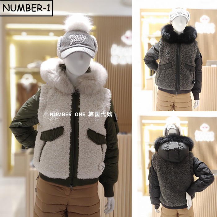 韩国代购pearly gates高尔夫球服25年女冬可拆卸袖子保暖鹅绒上衣