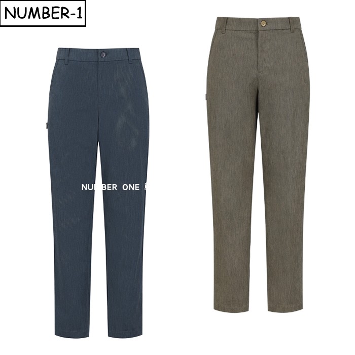 韩国代购pearly gates高尔夫球服25年男秋纯色徽标图案侧口袋长裤