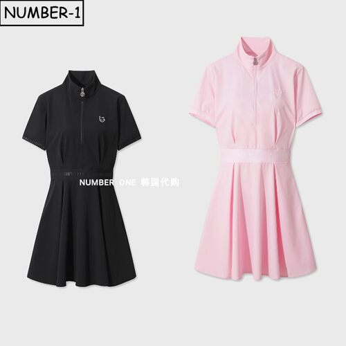 韩国代购waac高尔夫球服26年女夏防紫外线吸湿速干透气短袖连衣裙
