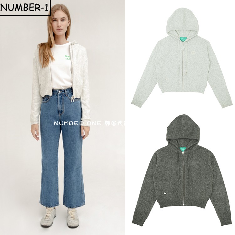 韩国代购pivvee高尔夫球服23年女秋柔软舒适简约短款连帽拉链外套