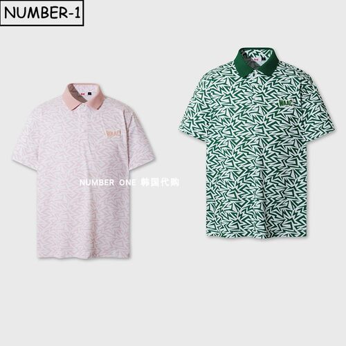 韩国代购waac高尔夫球服26年男夏季半纽扣翻领凉感短袖T恤polo衫