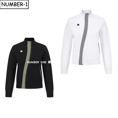 韩国代购pearly gates高尔夫球服26年女春微笑徽标小高领长袖开衫