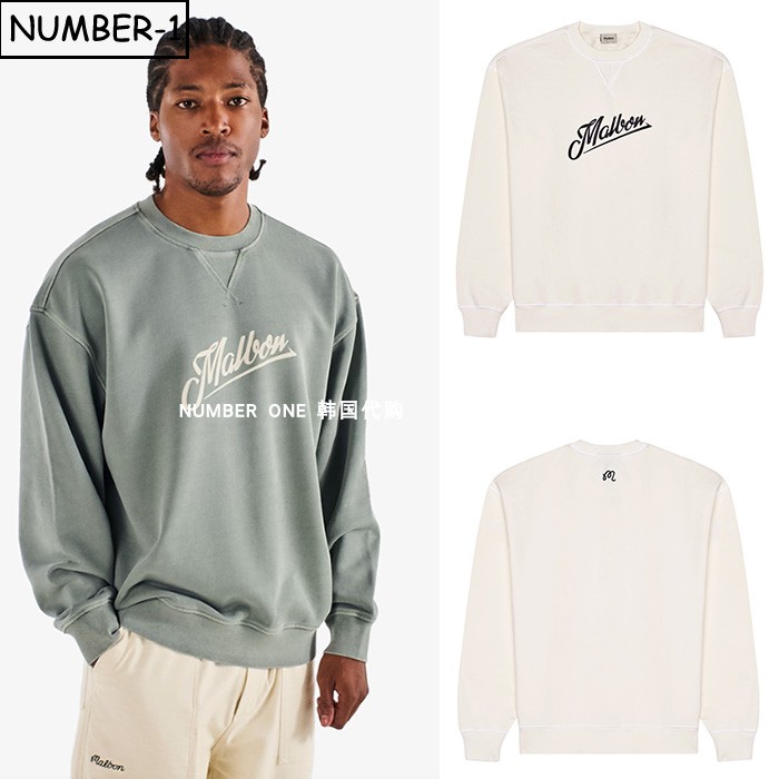 韩国代购malbon高尔夫球服25年男秋季徽标符号圆领长袖套头衫上衣