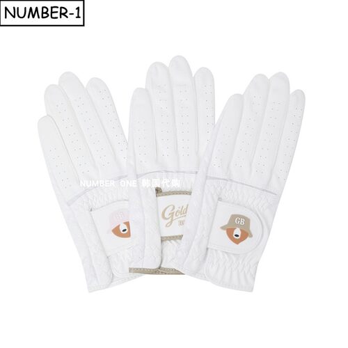 韩国代购golden bear高尔夫手套26年女春夏徽标图案左手套三个装