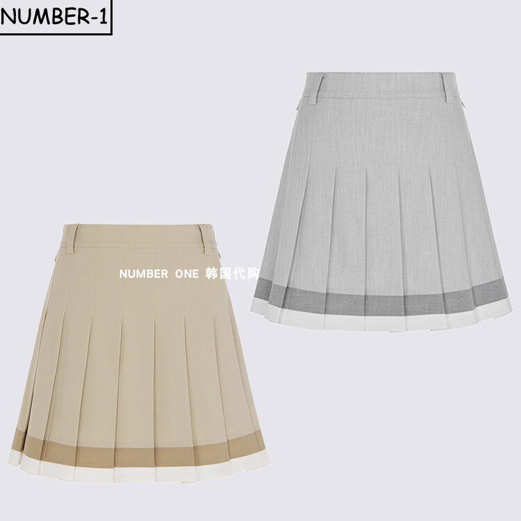 韩国代购GFORE高尔夫球服26年女款春夏纯色休闲户外运动百褶短裙