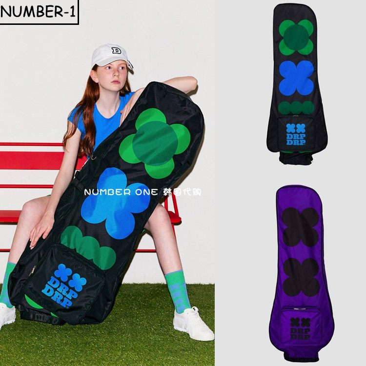 韩国代购DROPDROPDROP高尔夫球包23年新ins花朵防潮防尘袋航空包