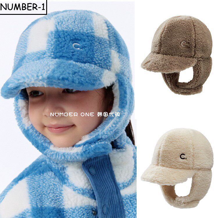 韩国代购CLOVE高尔夫球服24年男童女童加厚防风护耳户外保暖帽