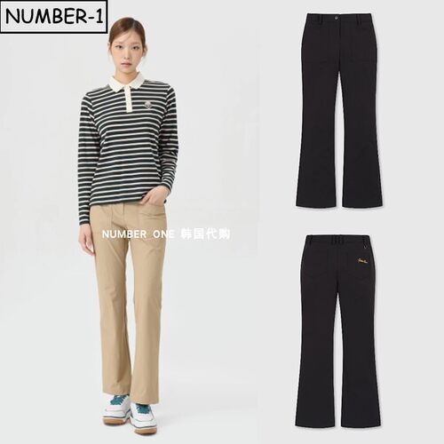 韩国代购golden bear高尔夫球服26年女秋冬纯色徽标侧口袋靴型裤