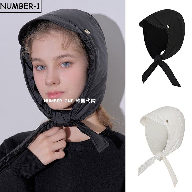 韩国代购PLAYBOO高尔夫球帽女款纯色秋冬加厚保暖护耳球帽头套