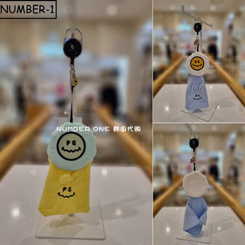 韩国代购pearly gates高尔夫球包25年女春季微笑徽标拉链挂扣小袋